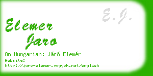 elemer jaro business card