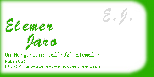 elemer jaro business card